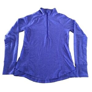 Apana 1/4 Zip Jacket Long Sleeve Thumbholes Women S Athletic Heather Purple NWOT